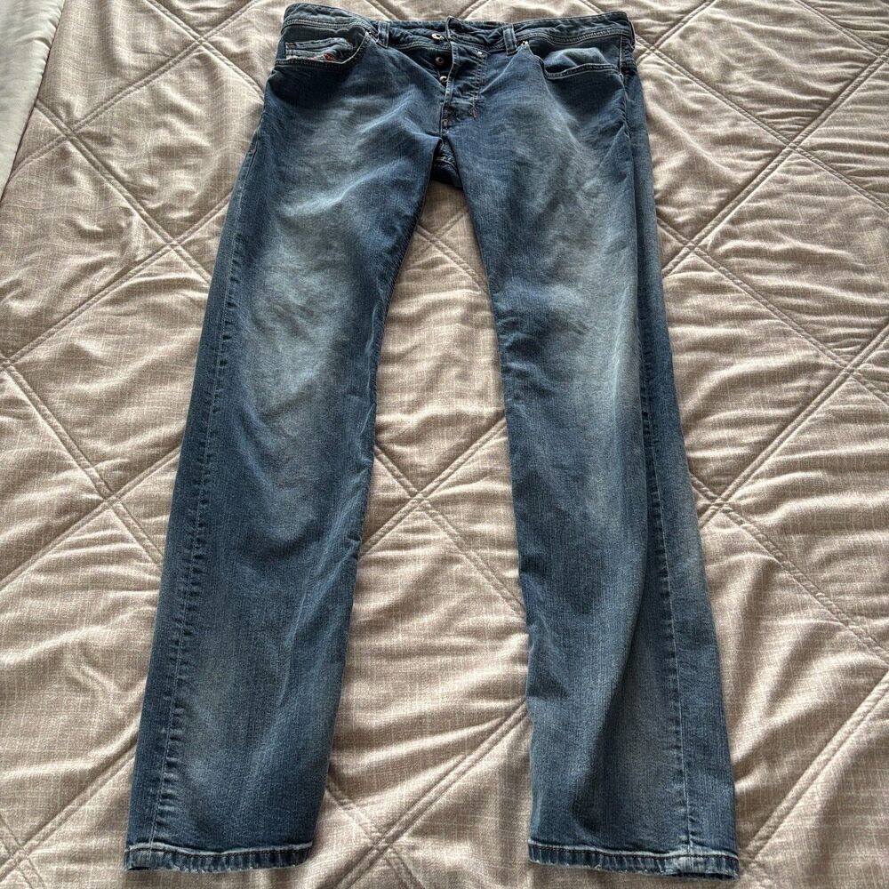 Diesel: Safado Regular Slim Straight Blue Denim Jeans Size 34x32